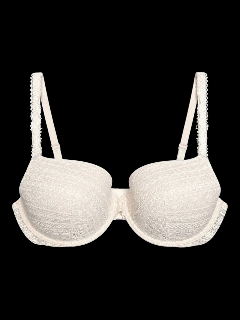 Victoria’s Secret Nude Pink Push Up Padded Bra  Pattern Lace Women Size 36DD